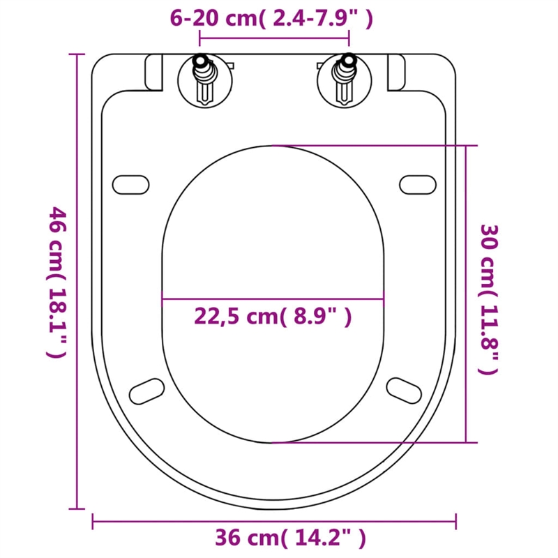 vidaXL Square Soft-Close Toilet Seat With Quick-Release in White
