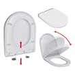 vidaXL Square Soft-Close Toilet Seat With Quick-Release in White