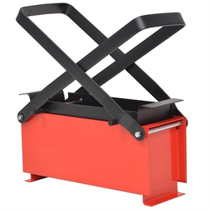 vidaXL 13.4&quotX5.5&quotX5.5&quot Steel Paper Log Briquette Maker in Black/Red