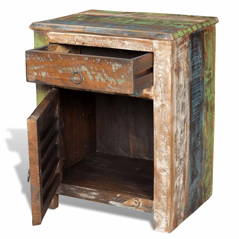 vidaXL Vintage Reclaimed Solid Compact End Table in Multicolor