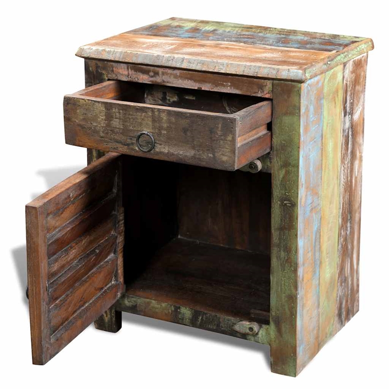 vidaXL Vintage Reclaimed Solid Compact End Table in Multicolor
