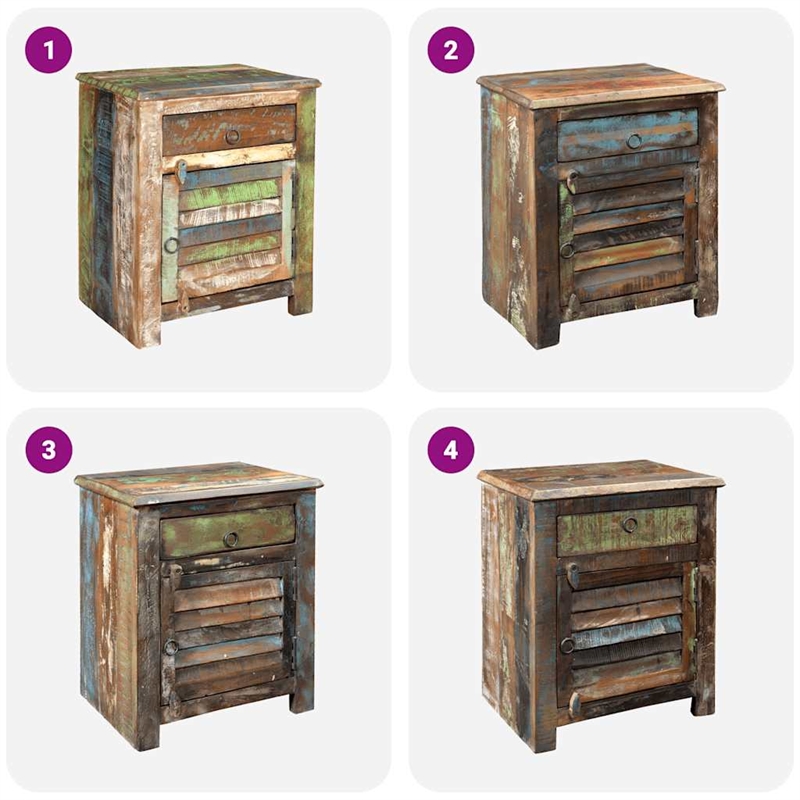 vidaXL Vintage Reclaimed Solid Compact End Table in Multicolor