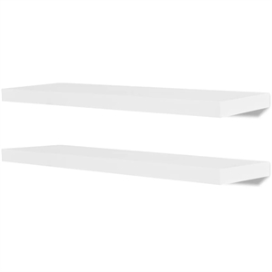 vidaXL MDF Wall Shelf With A Matte Finish in White (Set of 2)