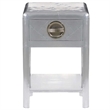 vidaXL Wood Frame w/ Aluminum Paneling Compact End Table in Silver