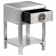 vidaXL Wood Frame w/ Aluminum Paneling Compact End Table in Silver