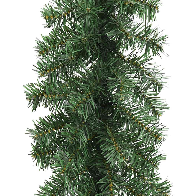 vidaXL 32.8Ft Adjustable Armrests PVC Christmas Garland in Green