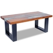 vidaXL Solid Teak and Mango Wood Coffee Table in Multicolour/Clear