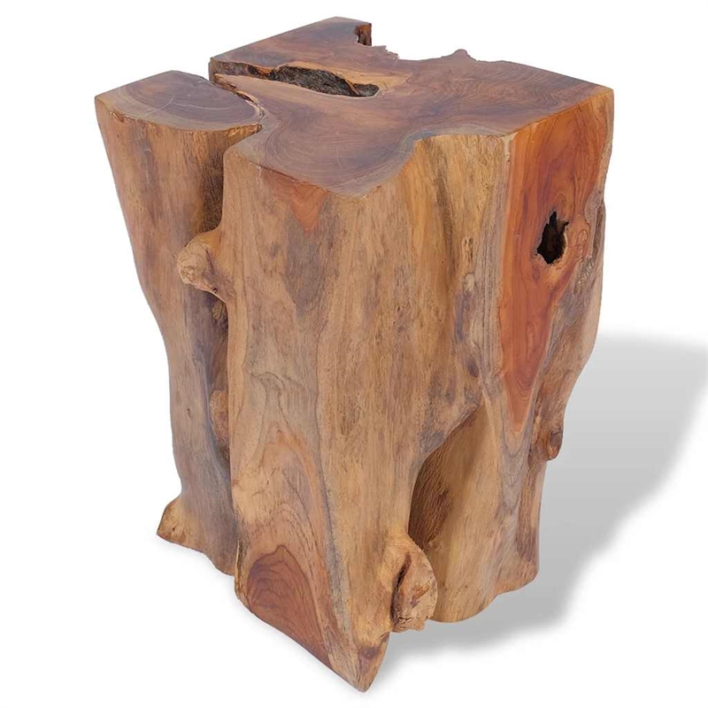 vidaXL Medium-Sized Statement Piece Solid Teak Wood Stool in Brown