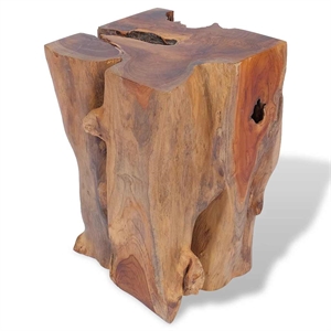 vidaXL Medium-Sized Statement Piece Solid Teak Wood Stool in Brown