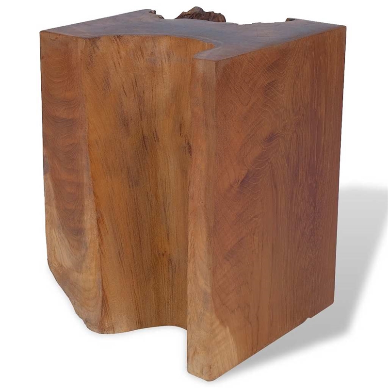 vidaXL Medium-Sized Statement Piece Solid Teak Wood Stool in Brown