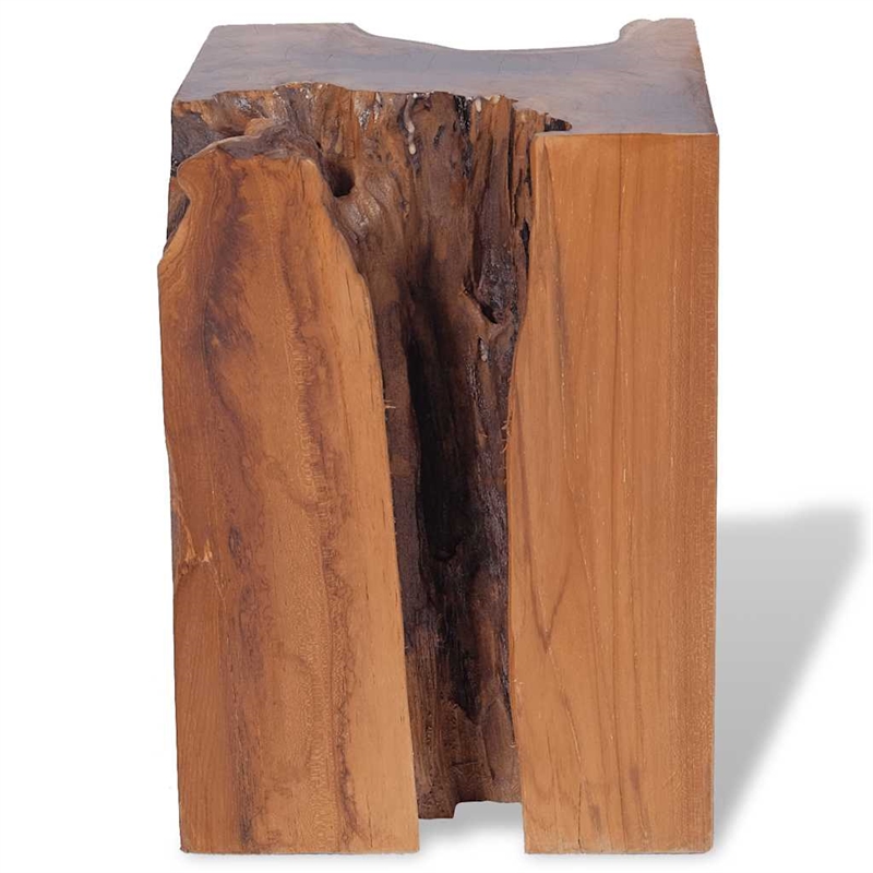 vidaXL Medium-Sized Statement Piece Solid Teak Wood Stool in Brown