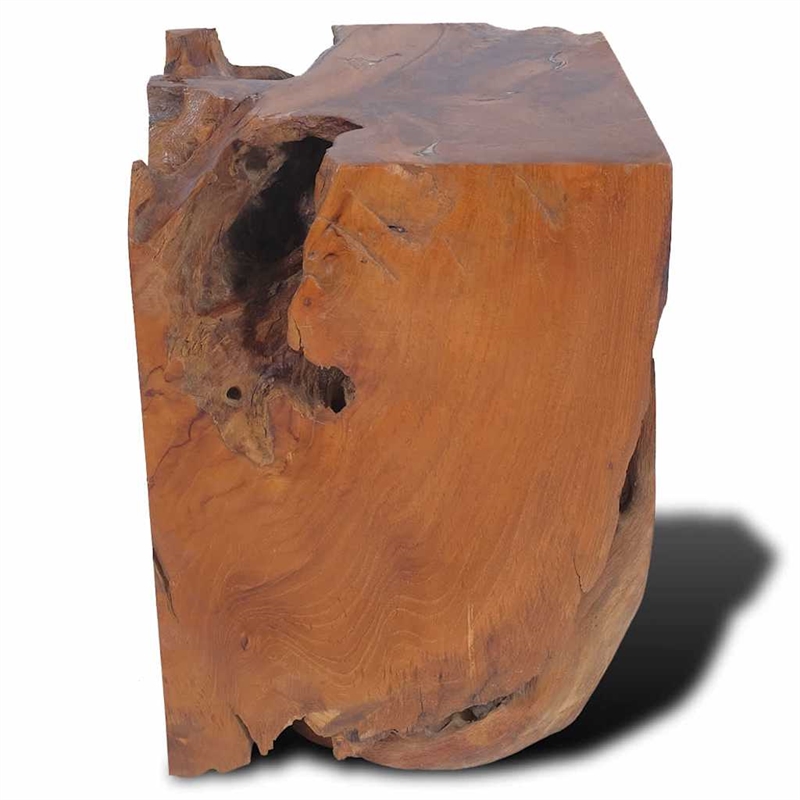 vidaXL Medium-Sized Statement Piece Solid Teak Wood Stool in Brown