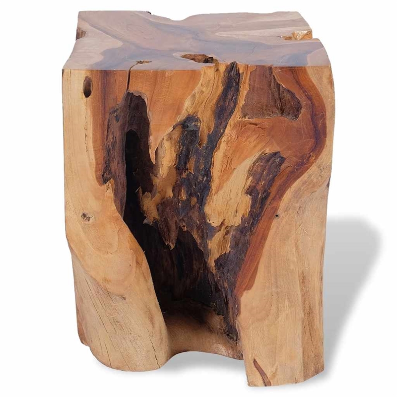 vidaXL Medium-Sized Statement Piece Solid Teak Wood Stool in Brown