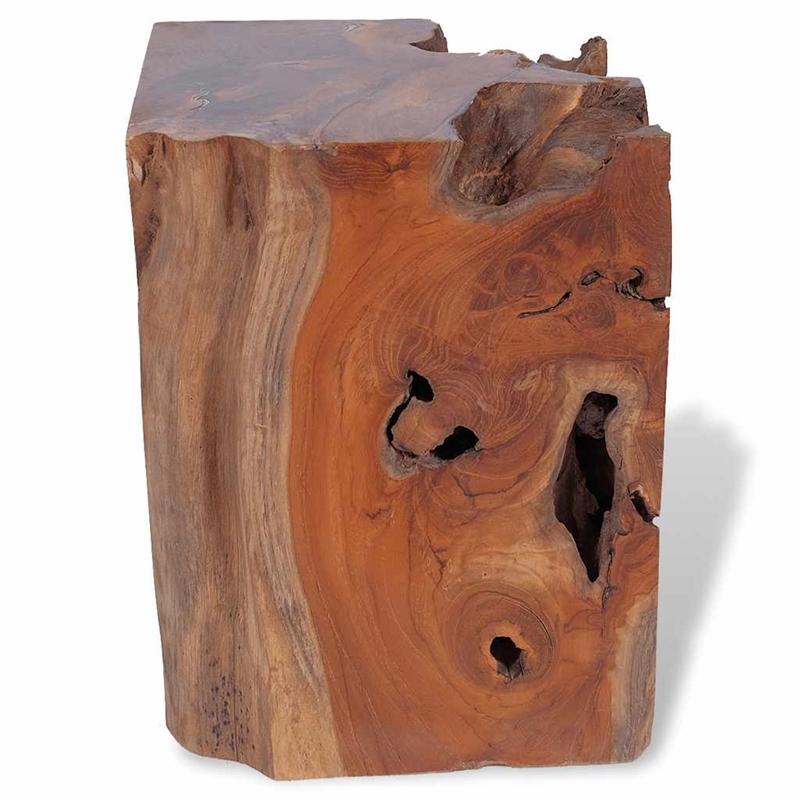 vidaXL Medium-Sized Statement Piece Solid Teak Wood Stool in Brown