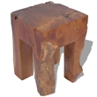 vidaXL Classic/Traditional Solid Teak Wood Square Stool in Brown