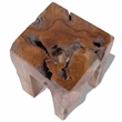 vidaXL Classic/Traditional Solid Teak Wood Square Stool in Brown