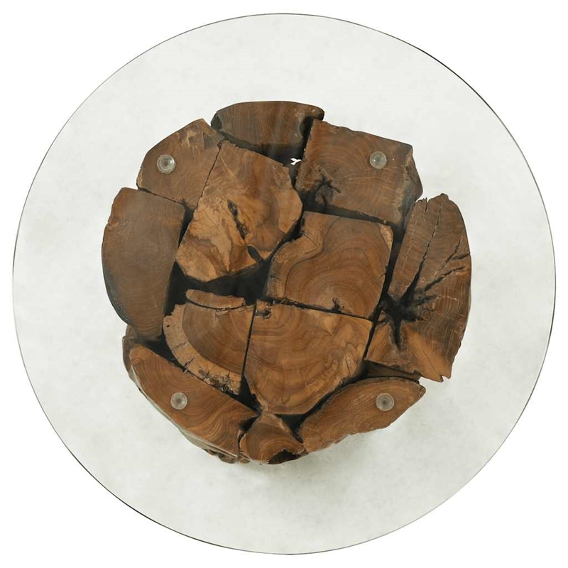 vidaXL Solid Teak Driftwood Coffee Table in Brown