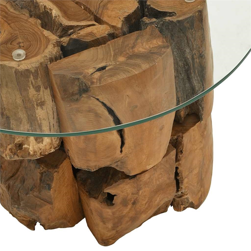 vidaXL Solid Teak Driftwood Coffee Table in Brown
