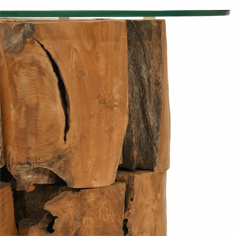 vidaXL Solid Teak Driftwood Coffee Table in Brown
