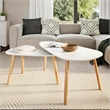 vidaXL 2 Piece MDF Solid Pinewood Coffee Table in White