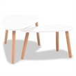 vidaXL 2 Piece MDF Solid Pinewood Coffee Table in White