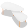 vidaXL 2 Piece MDF Solid Pinewood Coffee Table in White