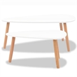 vidaXL 2 Piece MDF Solid Pinewood Coffee Table in White