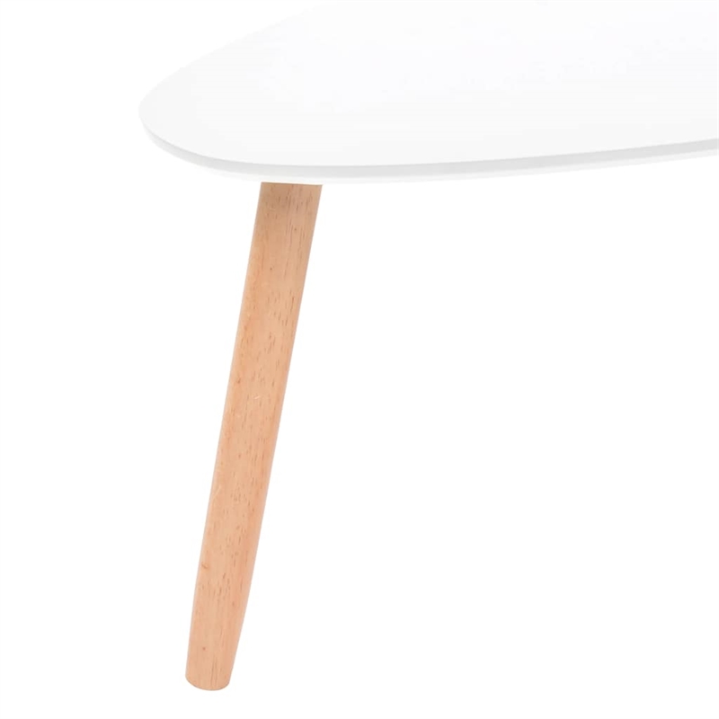 vidaXL 2 Piece MDF Solid Pinewood Coffee Table in White