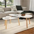vidaXL 2 Piece MDF Solid Pinewood Coffee Table in White