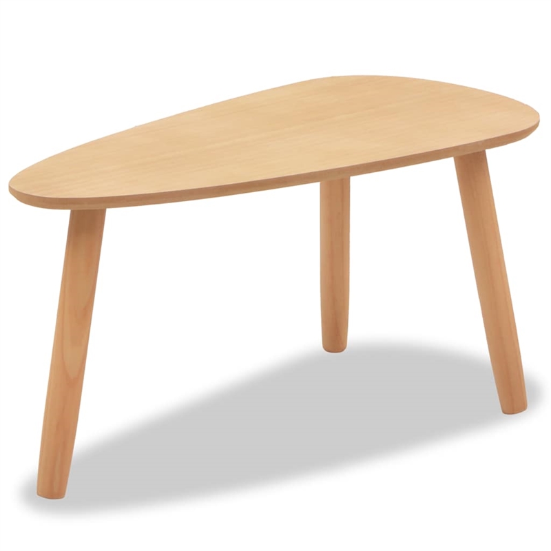 vidaXL 2 Piece MDF Solid Pinewood Coffee Table in Brown