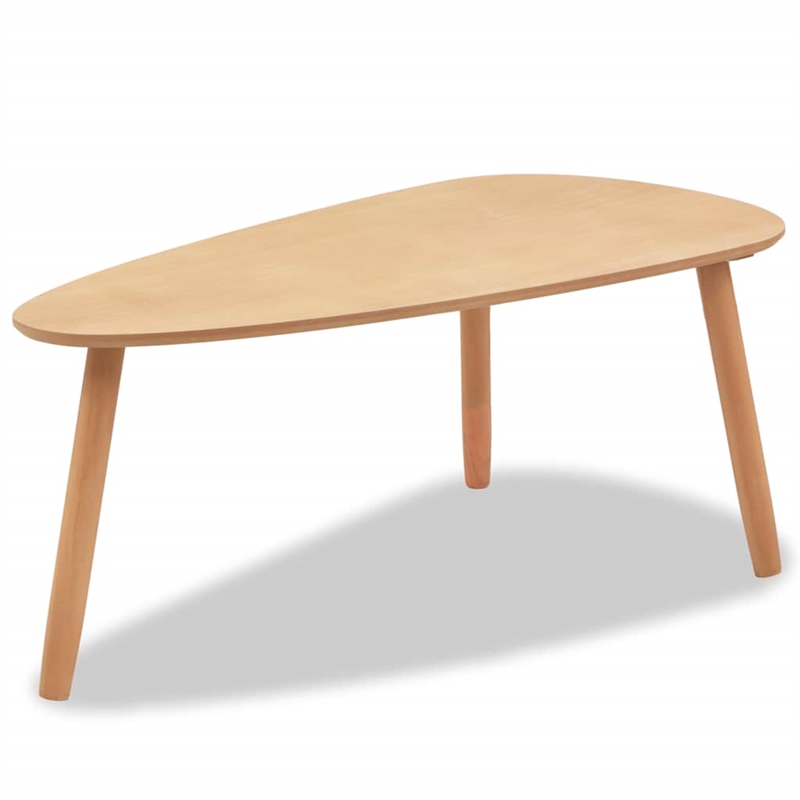 vidaXL 2 Piece MDF Solid Pinewood Coffee Table in Brown