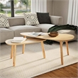 vidaXL 2 Piece MDF Solid Pinewood Coffee Table in Brown