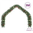 vidaXL 16.4 Ft PVC Christmas Green Gold Garland in Red