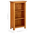 vidaXL MDF Natural Solid Oak Wood Medium Bookcase in Brown