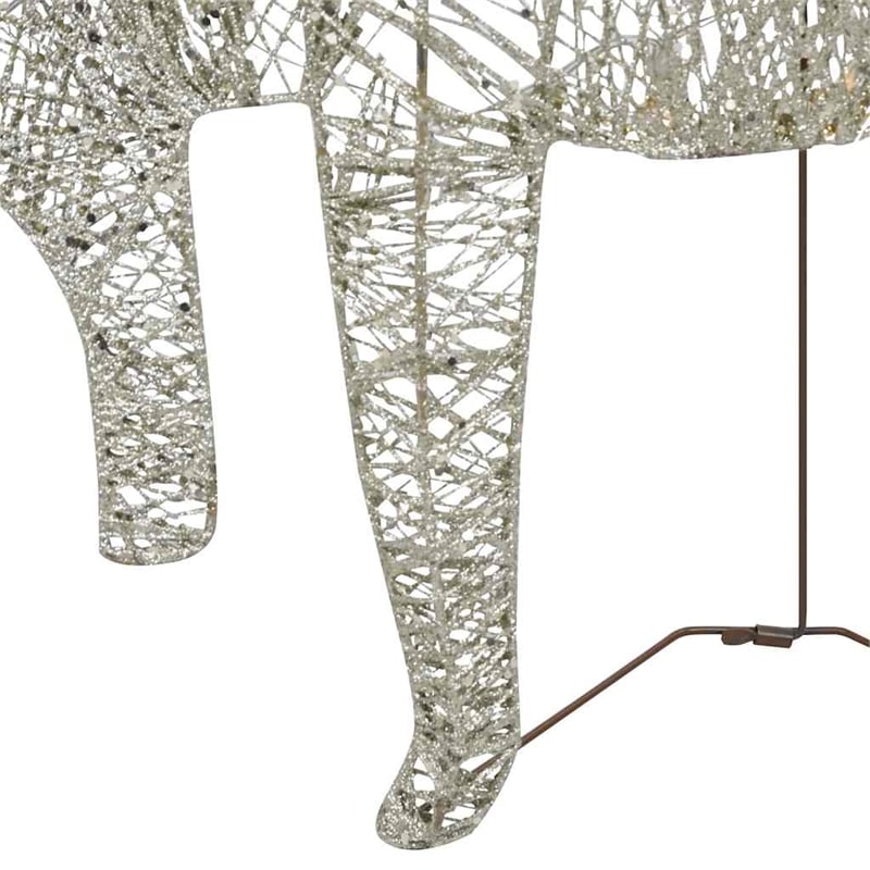 vidaXL Metal Mesh Reindeer and Sleigh Christmas Decoration in Gold