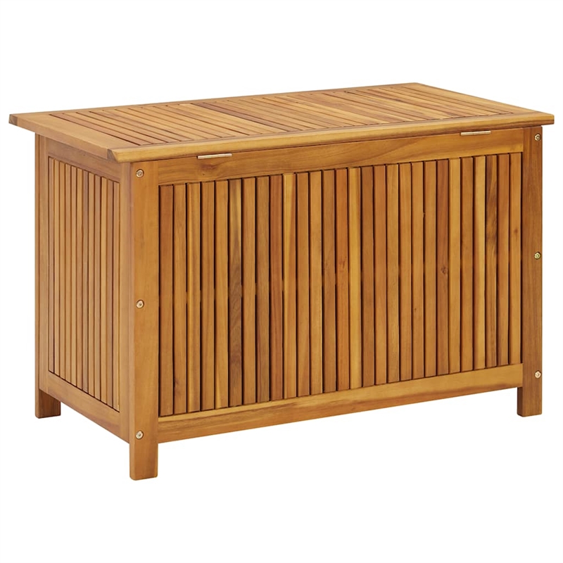 vidaXL Natural Solid Acacia Wood Medium Storage Box in Brown