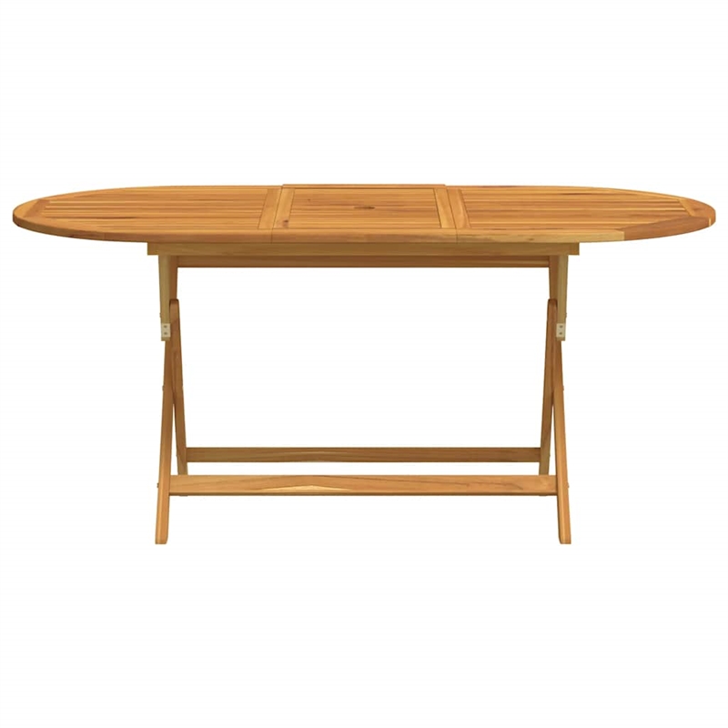 vidaXL Medium Foldable Solid Eucalyptus Wood Garden Table in Brown