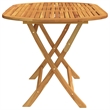 vidaXL Medium Foldable Solid Eucalyptus Wood Garden Table in Brown
