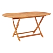 vidaXL Medium Foldable Solid Eucalyptus Wood Garden Table in Brown