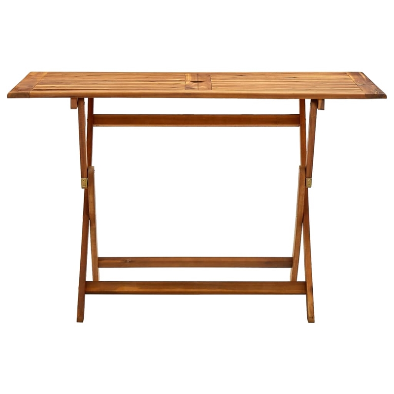 vidaXL Medium Foldable Solid Acacia Wood Garden Table in Natural
