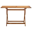 vidaXL Medium Foldable Solid Acacia Wood Garden Table in Natural