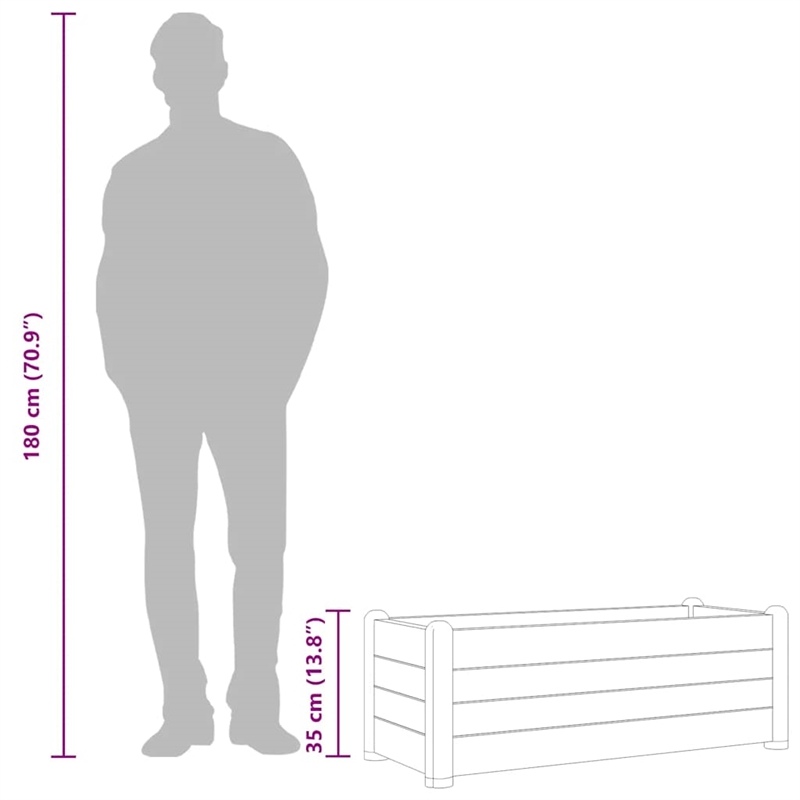 vidaXL Large UV-Resistant Polypropylene Raised Bed in Anthracite