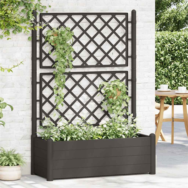vidaXL Medium Polypropylene Garden Planter in Anthracite