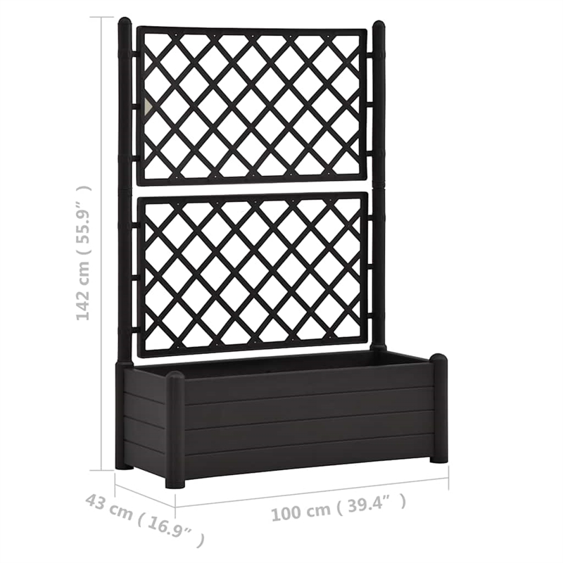 vidaXL Medium Polypropylene Garden Planter in Anthracite