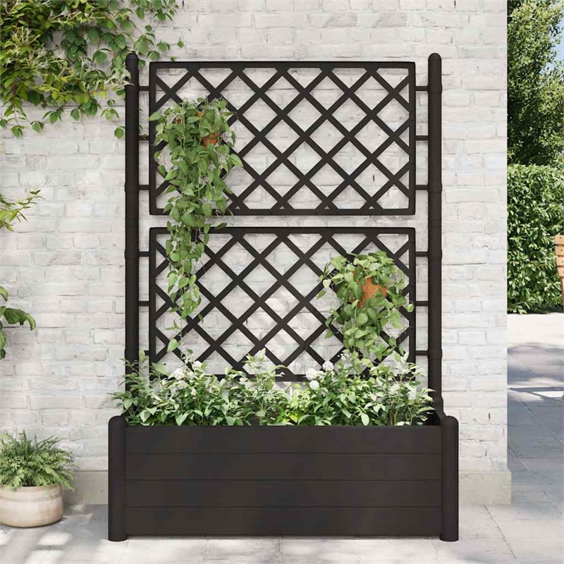 vidaXL Medium Polypropylene Garden Planter in Anthracite