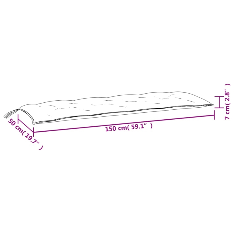 vidaXL Polyester Oxford Fabric Garden Bench Cushion in Gray