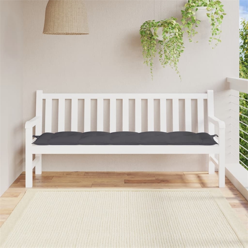 vidaXL Polyester Oxford Fabric Garden Bench Cushion in Anthracite