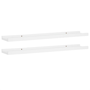 vidaXL 31.5&quot Long Wall Mounting Frame Ledge Shelf MDF in White (Set of 2)