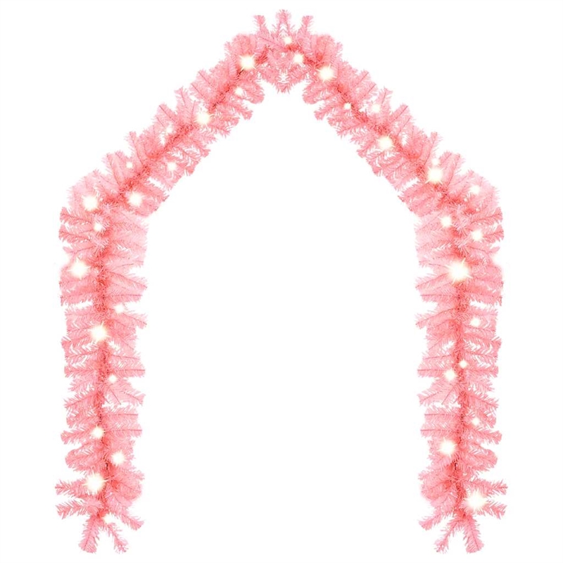 vidaXL 32.8 Ft Long Decorative Inlays PVC Garland in Pink