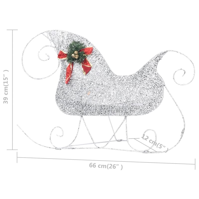 vidaXL Reindeer and Sleigh Christmas Decoration in Silver